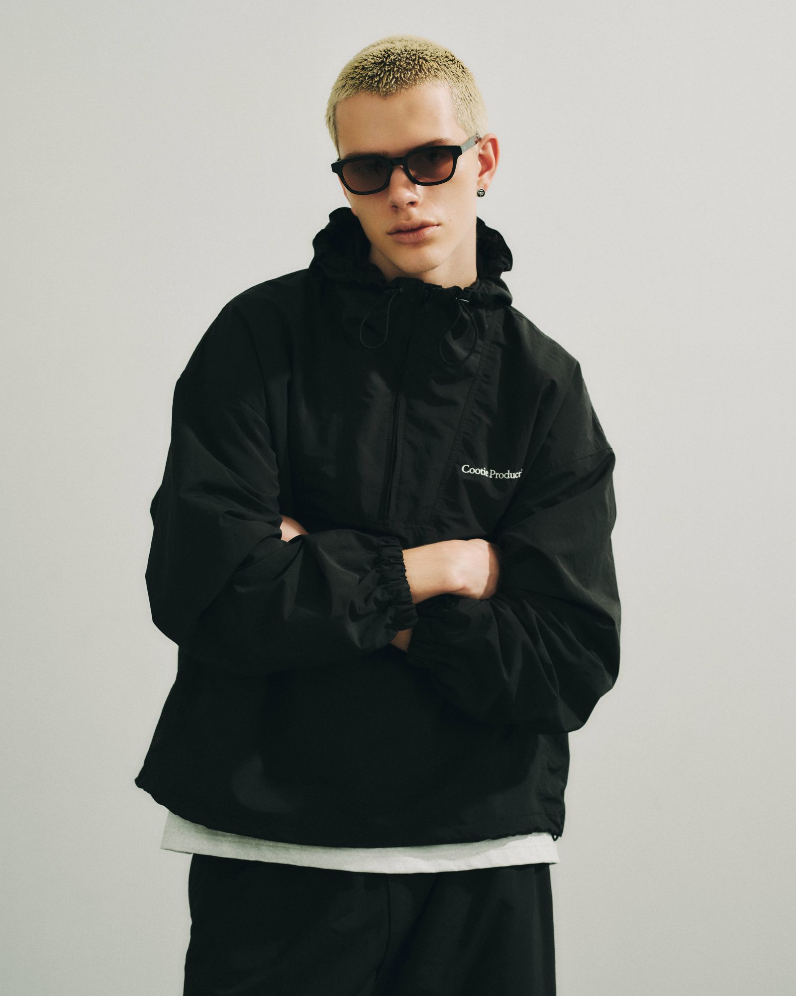 Polyester Taffeta Anorak Hoodie / BLACK /  アノラックジャケット