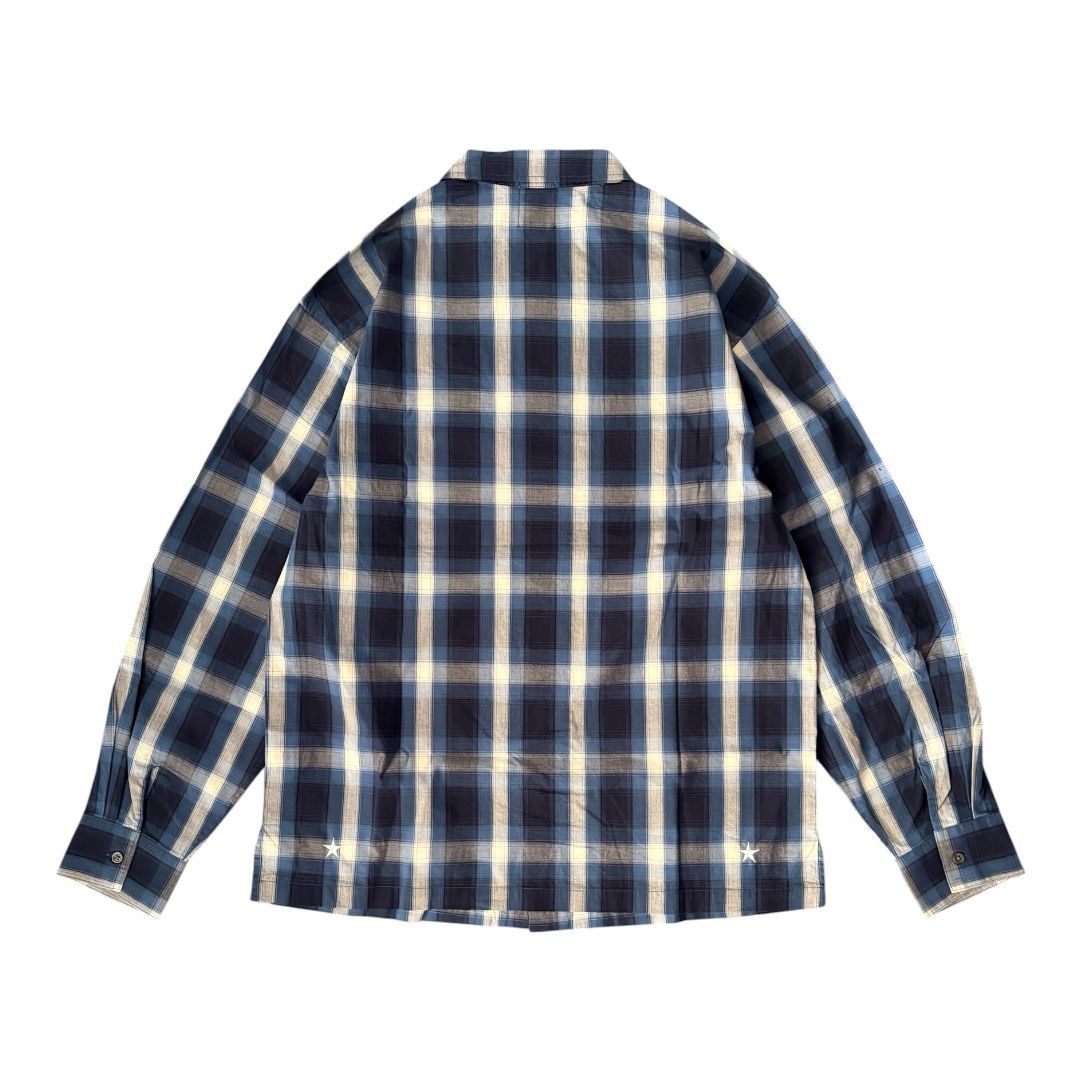 L/S CHECK SHIRT / NAVY/OFF WHITE / チェックシャツ