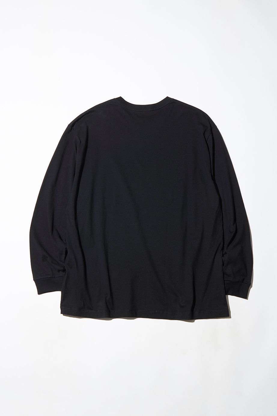 PRINTED CROSS NECK T-SHIRT LS / CUBE / BLACK