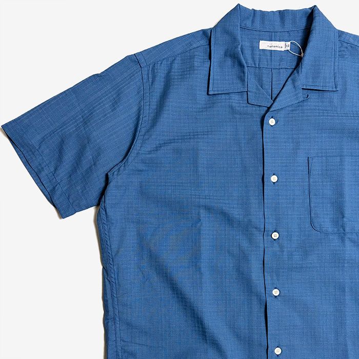 Open Collar Panama S/S Shirt / SX(Sax)