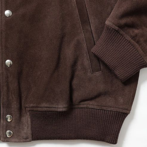 SUEDE BOMBER JACKET / BROWN