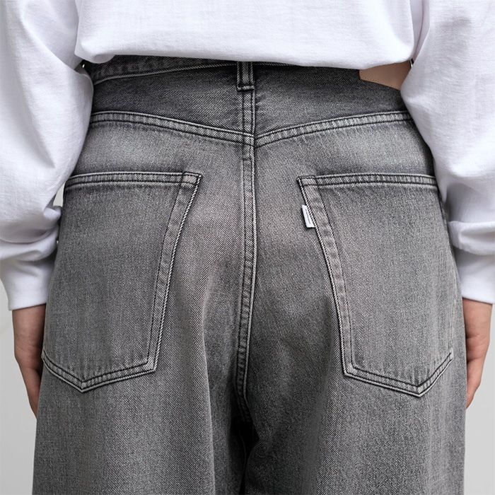 Selvage Denim Five Pocket Wide Straight Pants -LIGHT FADE- / BLACK LIGHT FADE