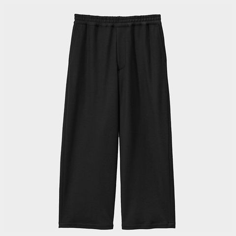 Wool Smooth Flannel Easy Wide Pants  / BLACK