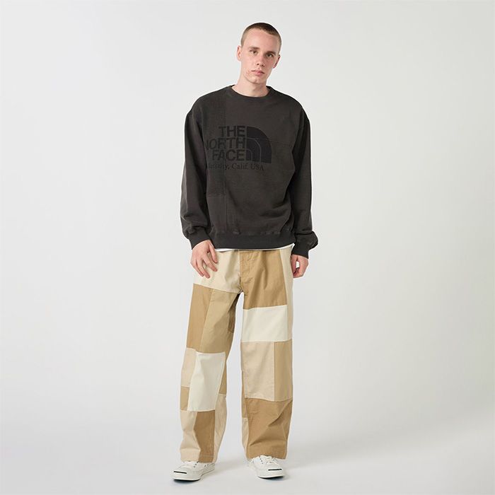 Field Patchworked Crewneck Sweatshirt / AH(Asphalt Gray)