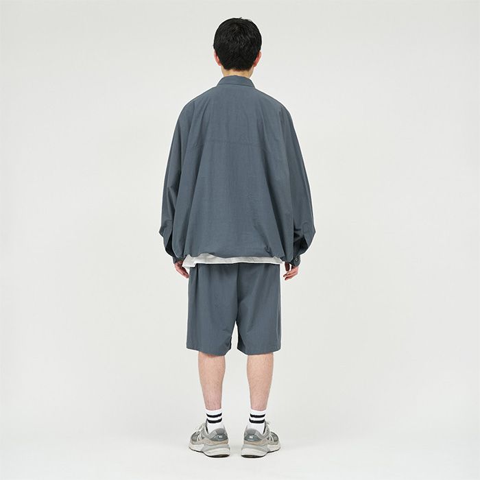 CRISP COTTON ANORAK L/S SHIRT / GRAY