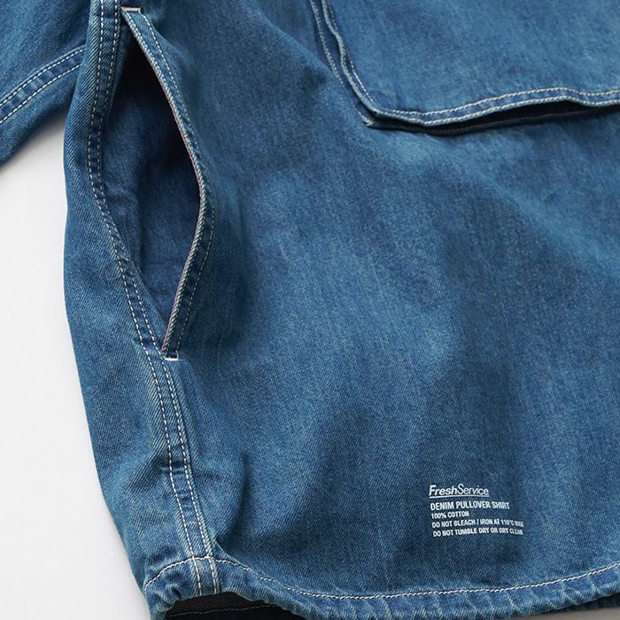 DENIM PULLOVER SHIRT / FADE INDIGO