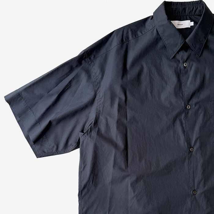 Broad S/S Oversized Regular Collar Shirt / Navy