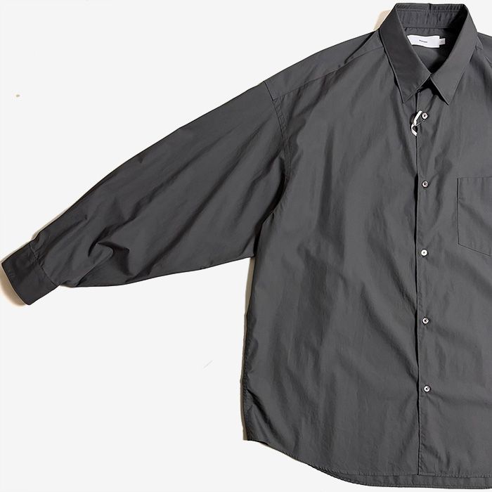Broad L/S Oversized Regular Collar Shirt / C.Gray