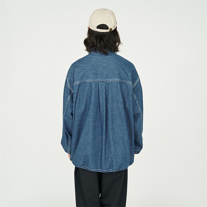 DENIM PULLOVER SHIRT / FADE INDIGO