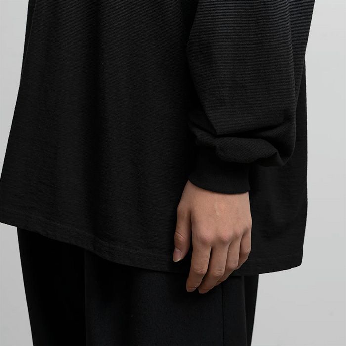 Gradient Border L/S Tee  / BLACK