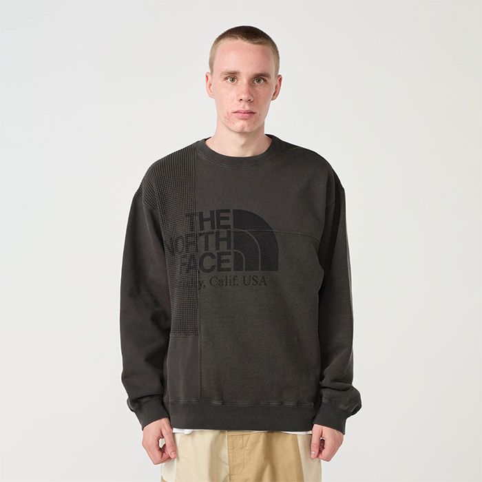 Field Patchworked Crewneck Sweatshirt / AH(Asphalt Gray)