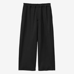 Wool Smooth Flannel Easy Wide Pants / Black
