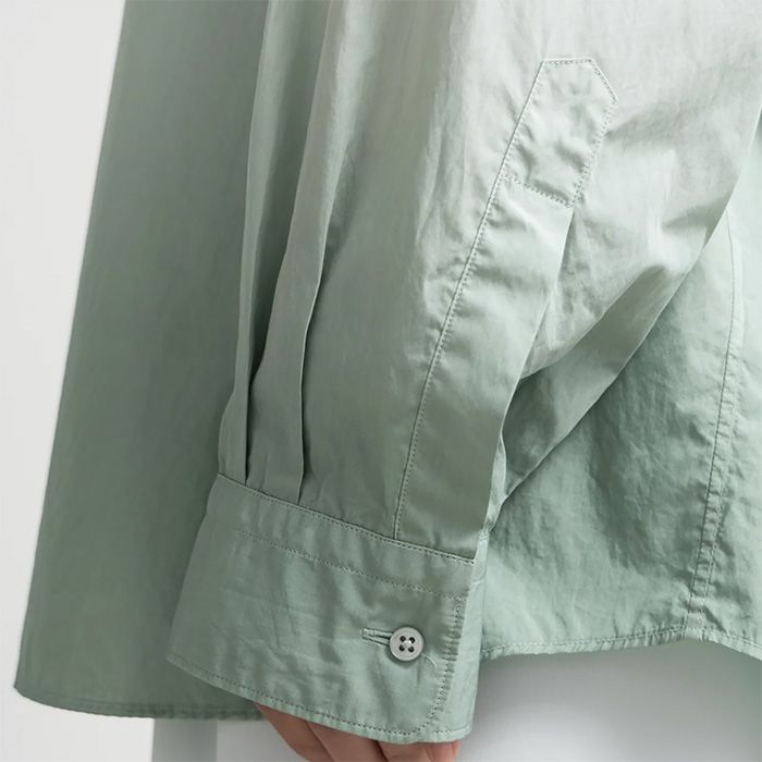Broad L/S Oversized Regular Collar Shirt / PALE GREEN