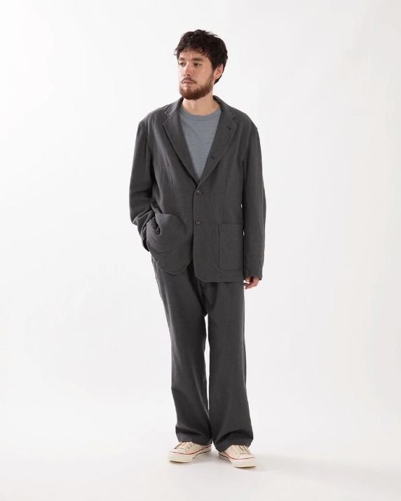 LABORER EASY TROUSERS WOOL COTTON TWILL / HEATHER CHARCOAL / トラウザーズ