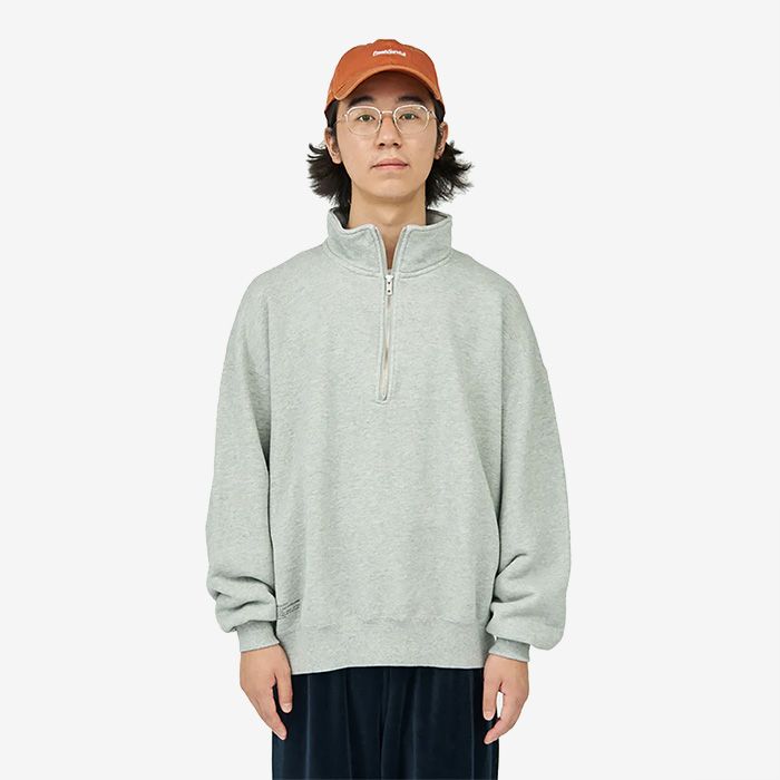HEAVY OZ HALF ZIP PULLOVER / H.GRAY