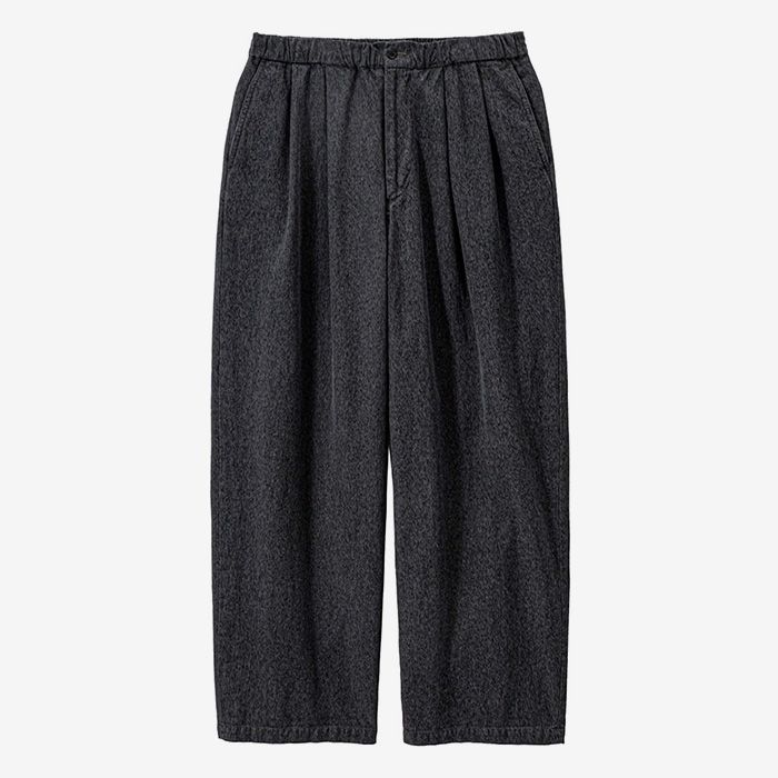 Sulfur Dyed Gabardine Two Tuck Easy Pants / Gray