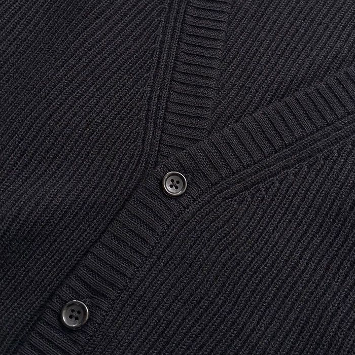 Women / Mercerized Fine Wool Short Cardigan / Black