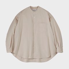 Oxford L/S Oversized Band Collar Shirt / ECRU