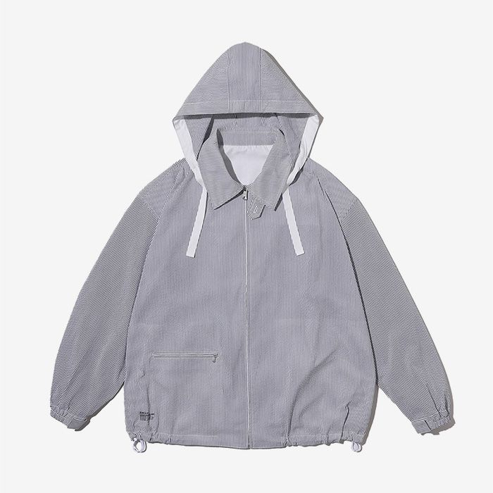 SEERSUCKER MARINE JACKET / WHITE × NAVY