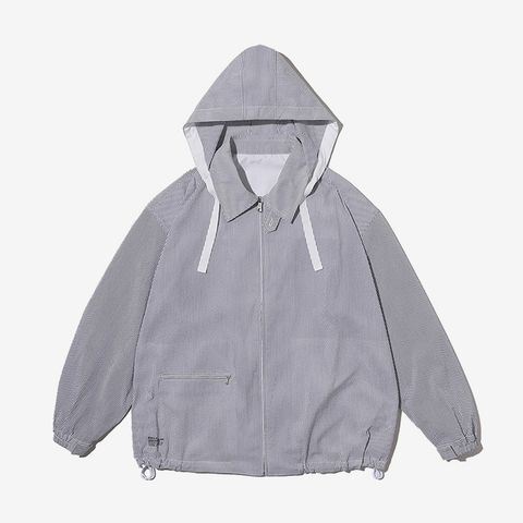SEERSUCKER MARINE JACKET / WHITE × NAVY