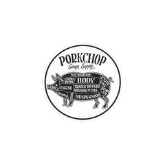 PORKCHOP CIRCLE STICKER / WHITE×BLACK