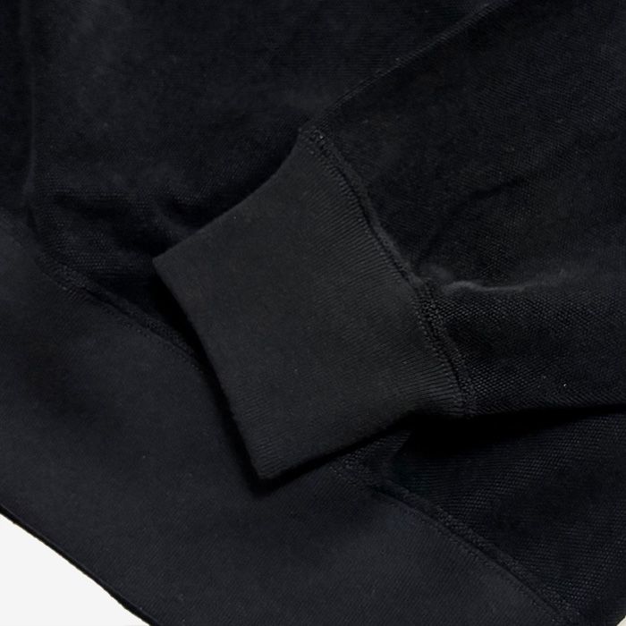 Pique Velour Jersey Half Zip Sweatshirt / Black