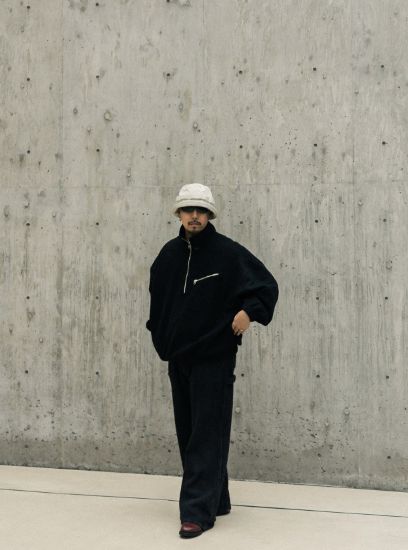 W/N Fleece Half Zip Top / BLACK /  ウールフリースハーフジップ