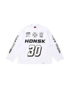 Racing L/S Tee(Loose Fit) / WHITE / プリントロングスリーブティー