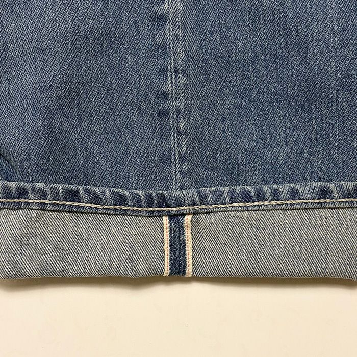 Unisex / Selvage Denim Two Tuck Tapered Pants -LIGHT FADE- / INDIGO LIGHT FADE