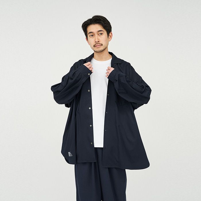 FreshService - COOLFIBER OPEN COLLAR L/S SHIRT / BLACK