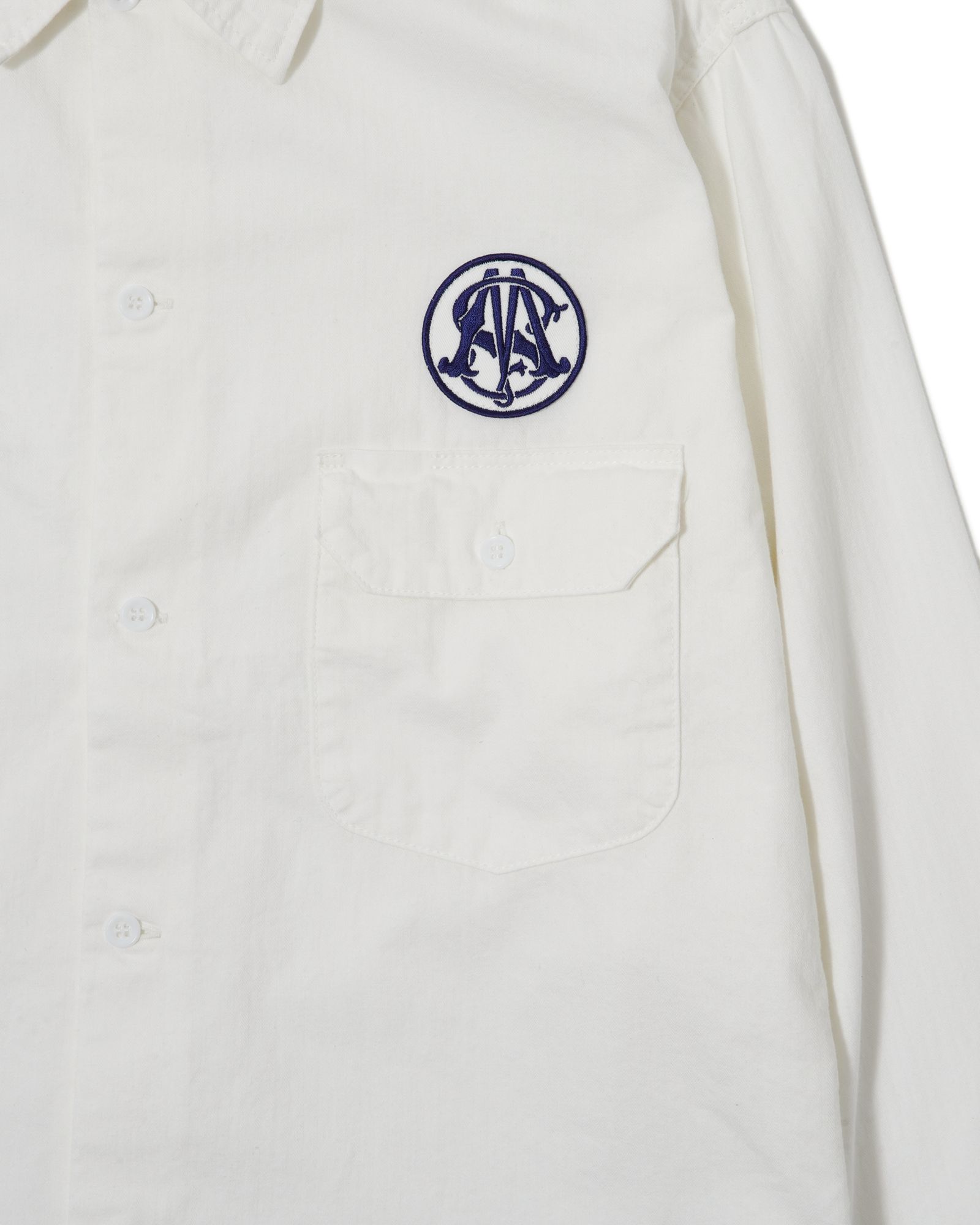 HERRING BONE SHIRT / WHITE / ヘリンボーンシャツ