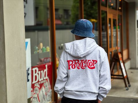 SC LOGO ZIP UP HOODIE / ASH / ジップパーカー