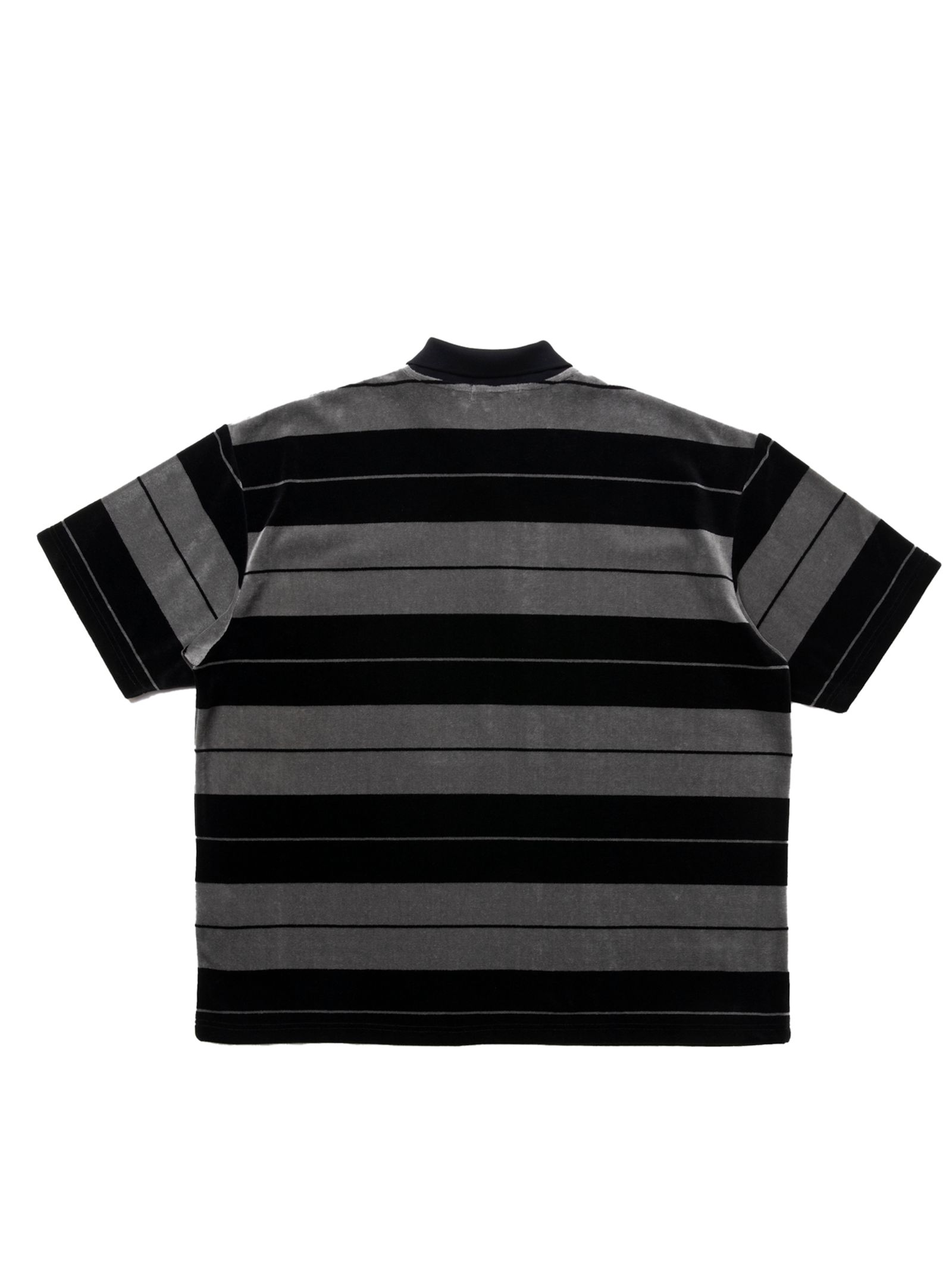 Velour Border S/S Polo / BLACK /  ベロアポロシャツ