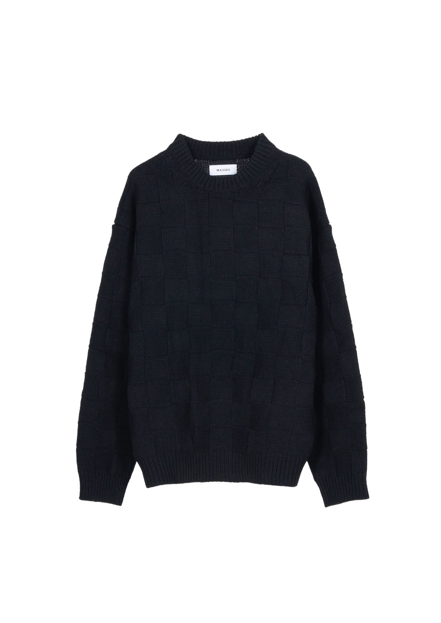 SWEATER CHECKER / BLACK / チェッカー模様セーター