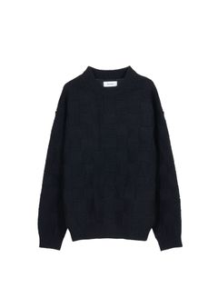 SWEATER CHECKER / BLACK / チェッカー模様セーター