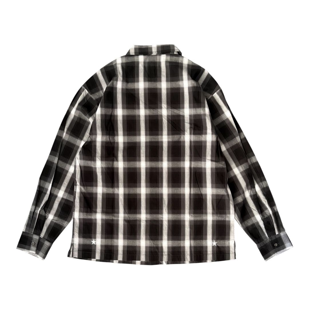 L/S CHECK SHIRT / BLACK/WHITE / チェックシャツ