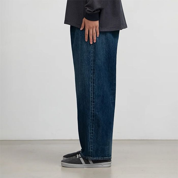Unisex / Selvage Denim Two Tuck Pants -DARK FADE- / INDIGO DARK FADE
