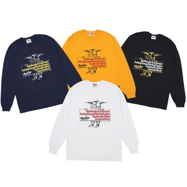 SLOGAN L/S TEE / BLACK / プリントロンティー