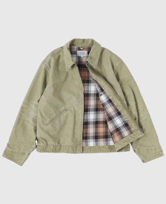 VINTAGE WASHED COTTON DUCK JACKET / Khaki
