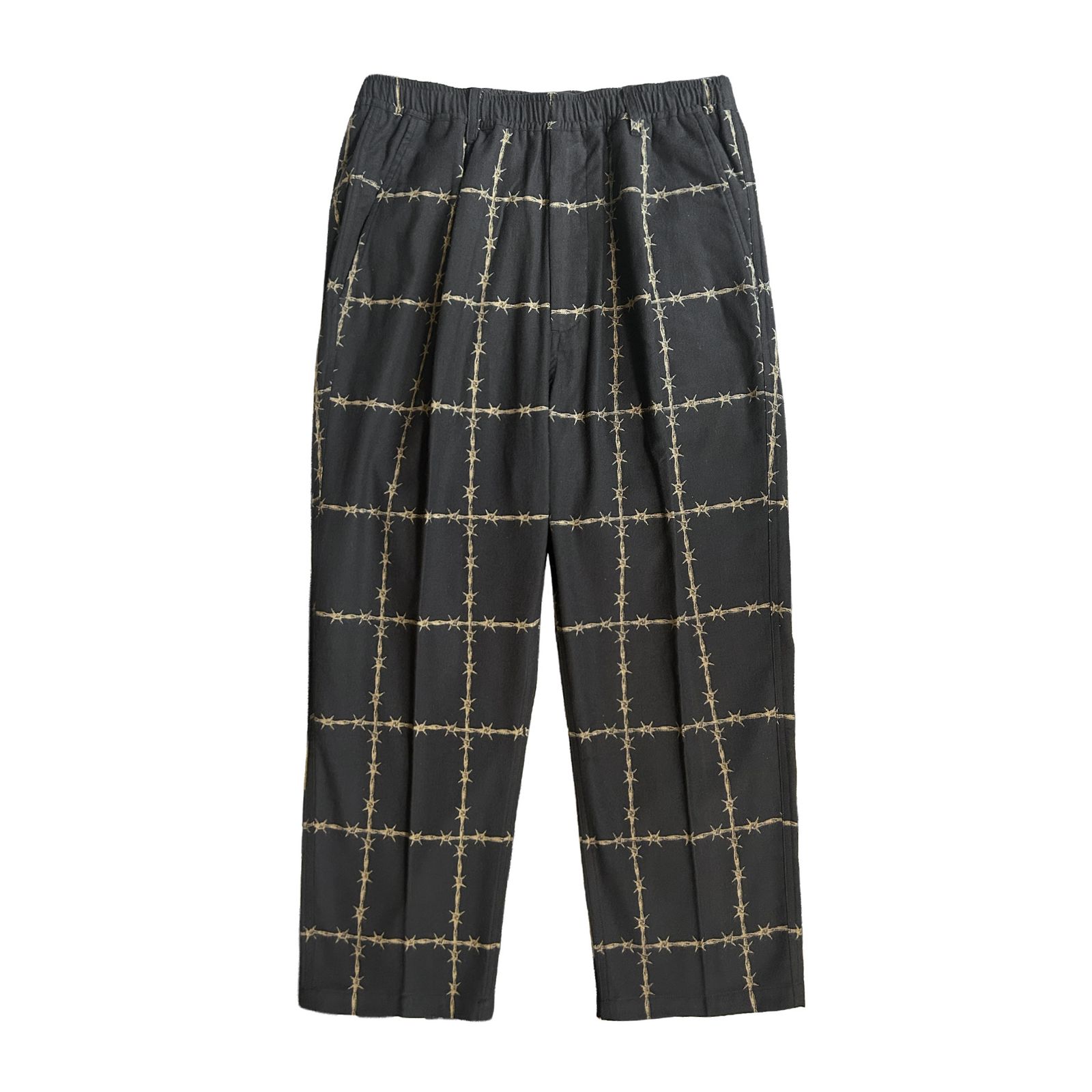 有刺鉄線 CHECK EASY PANTS / BLACK / イージーパンツ