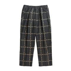 有刺鉄線 CHECK EASY PANTS / BLACK / イージーパンツ