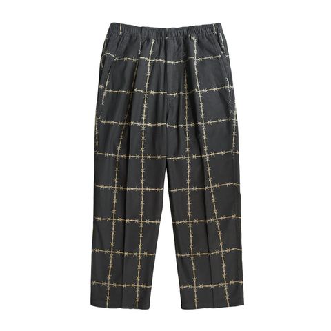 有刺鉄線 CHECK EASY PANTS / BLACK / イージーパンツ