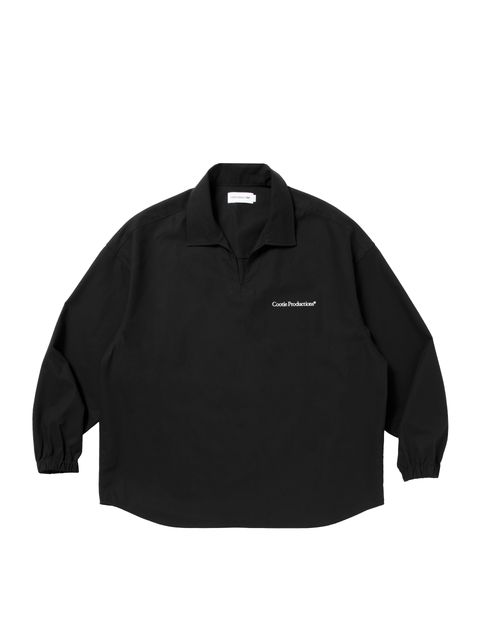 Cotton Gabardine L/S Skipper Shirt / BLACK /  スキッパー シャツ