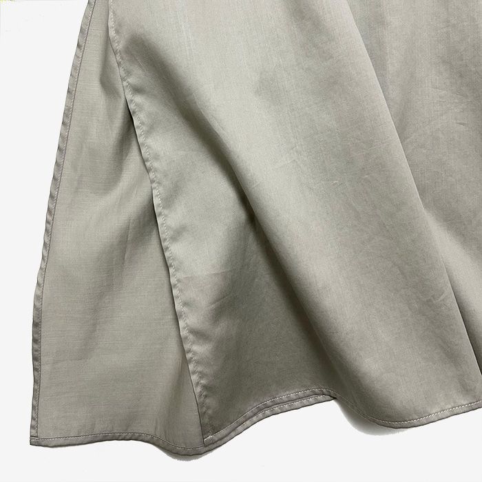 Women / Silicon Poplin Deep Slit Regular Collar Shirt / Grege