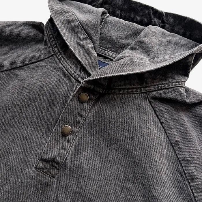MOLE HOODED LS SHIRT PIGMENT DYE / BLACK