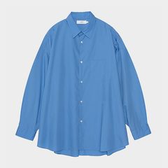 Broad L/S Oversized Regular Collar Shirt / Blue
