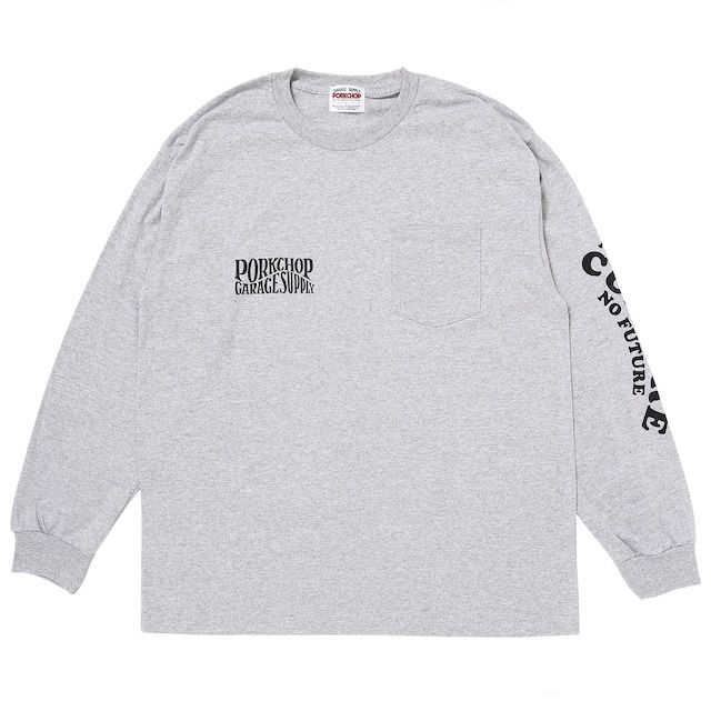 WAVE LOGO L/S TEE / GRAY / プリントロンティー