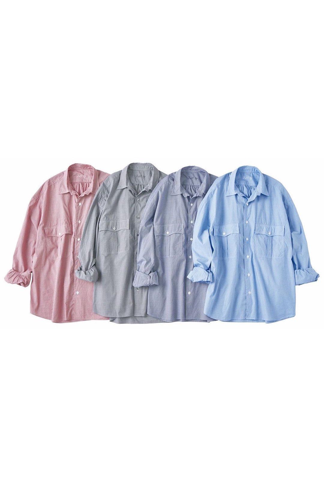 ROLL UP NEW GINGHAM CHECK SHIRT - Blue - S