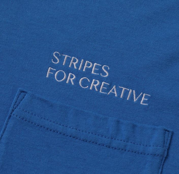 Stripes For Creative - SUPER BIG FLAT POCKET SS TEE | BLUE