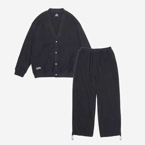 Refresh!Service. / UTILITY PILE CARDIGAN SET-UP / BLACK